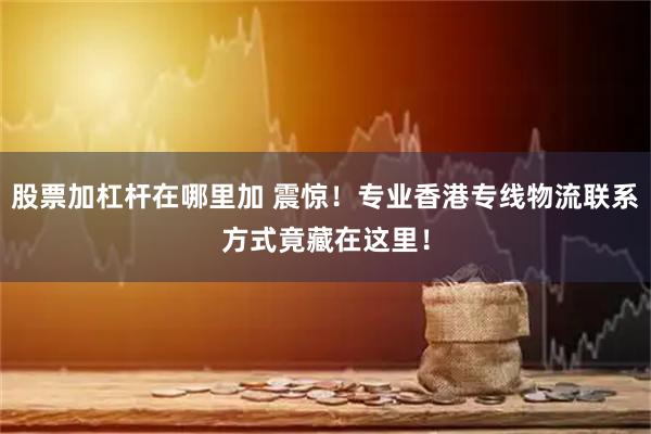 股票加杠杆在哪里加 震惊！专业香港专线物流联系方式竟藏在这里！
